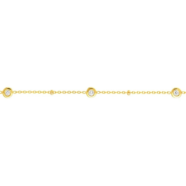 Diamond Bezels and Beads Bracelet