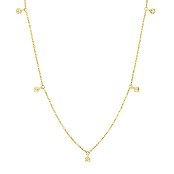 Diamond Bezel Drops Necklace
