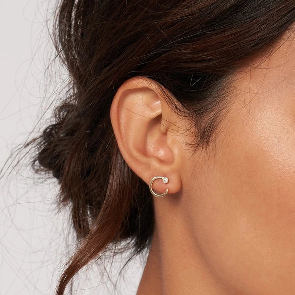 Diamond Bezel Door Knocker Earrings