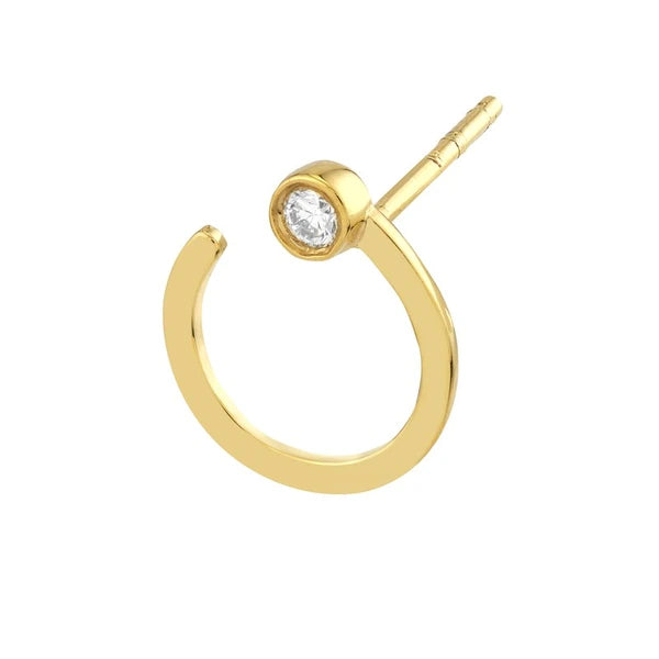 Diamond Bezel Door Knocker Earrings