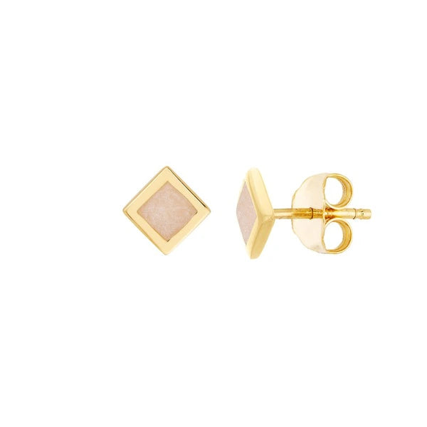 Mother of Pearl EN/Amel Rhombus Stud Earrings
