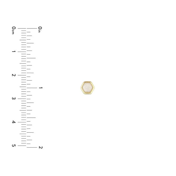 Mother of Pearl EN/Amel Hexagon Stud Earrings