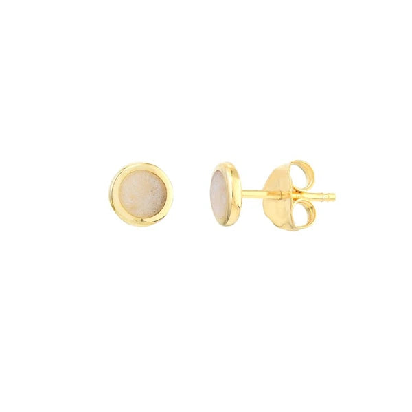 Mother of Pearl EN/Amel Circle Stud Earrings