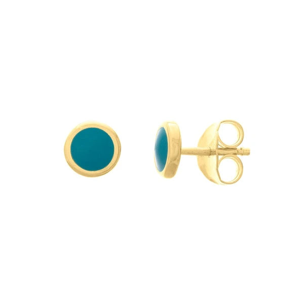 Turquoise EN/Amel Circle Stud Earrings