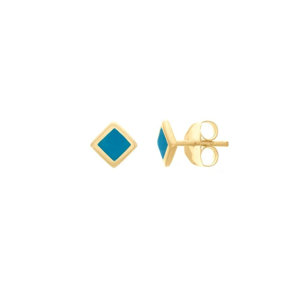 Turquoise EN/Amel Rhombus Stud Earrings