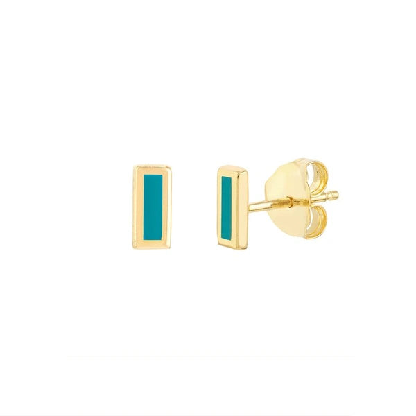 Turquoise EN/Amel Staple Stud Earrings