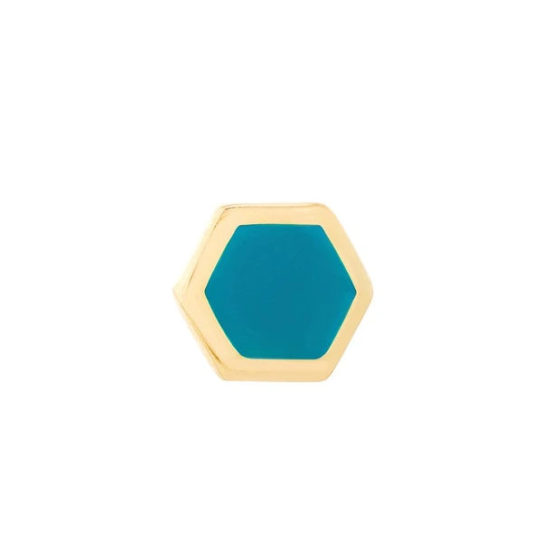 Turquoise EN/Amel Hexagon Stud Earrings