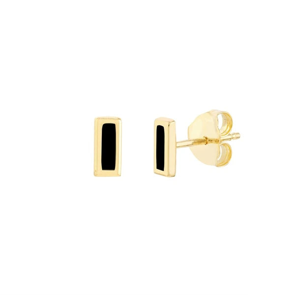 Onyx EN/Amel Staple Stud Earrings