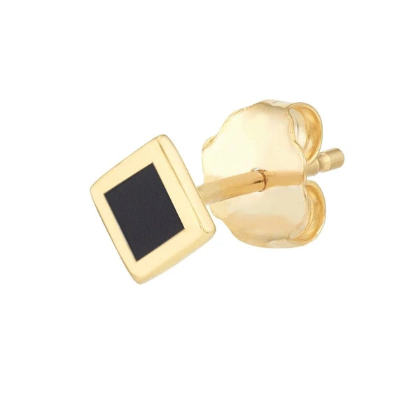 Onyx EN/Amel Rhombus Stud Earrings
