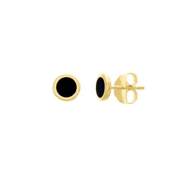 Onyx EN/Amel Circle Stud Earrings
