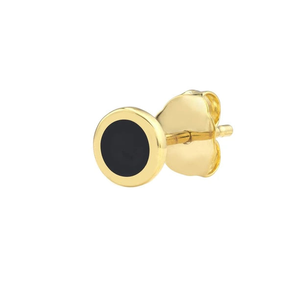 Onyx EN/Amel Circle Stud Earrings