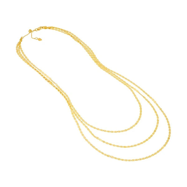 Triple Strand Valentino Chain Adj. Necklace