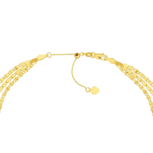 Triple Strand Valentino Chain Adj. Necklace