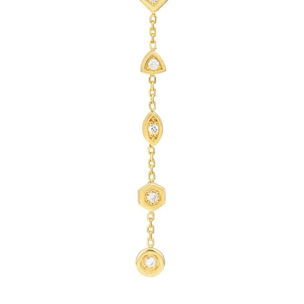 Mixed Diamond Bezel Dangle Earrings