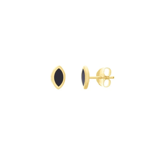 Black EN/Amel Marquise Stud Earrings