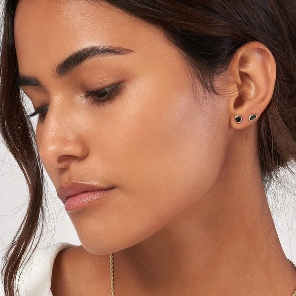 Black EN/Amel Marquise Stud Earrings