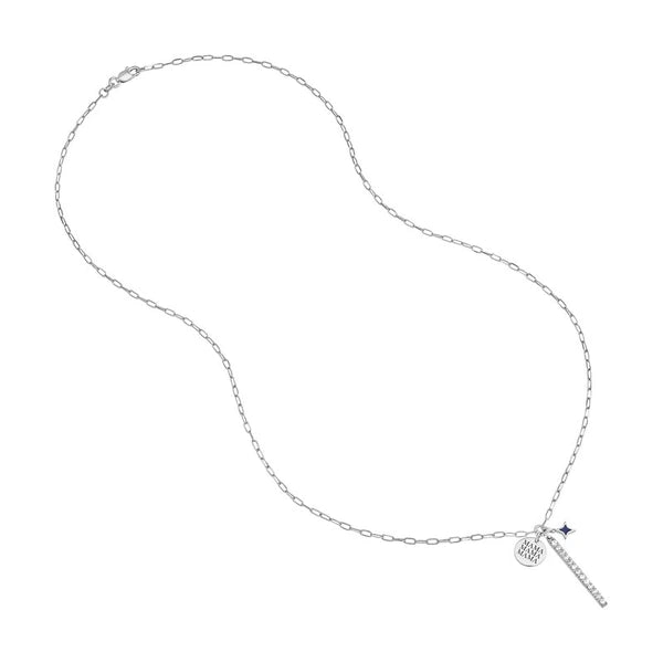 Sterling Silver Boy Mama Paper Clip Chain Charm Necklace