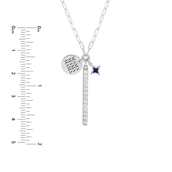 Sterling Silver Boy Mama Paper Clip Chain Charm Necklace