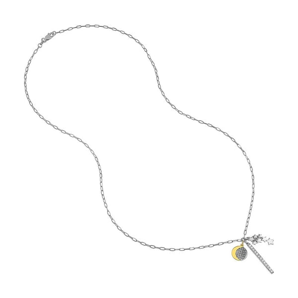 Sterling Silver Dream Paper Clip Chain Charm Necklace