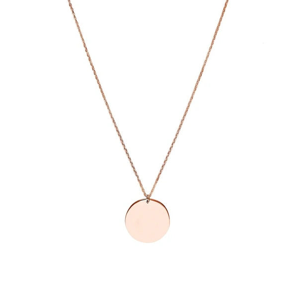 Engravable Disc Pendant Necklace
