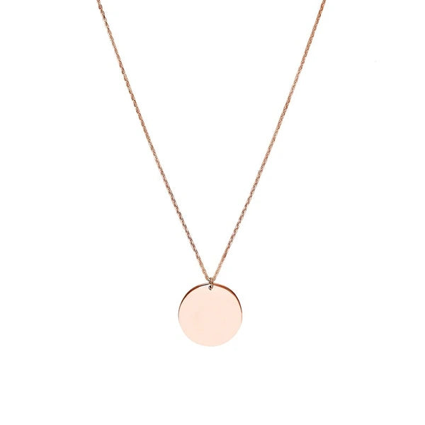 Engravable Disc Pendant Necklace