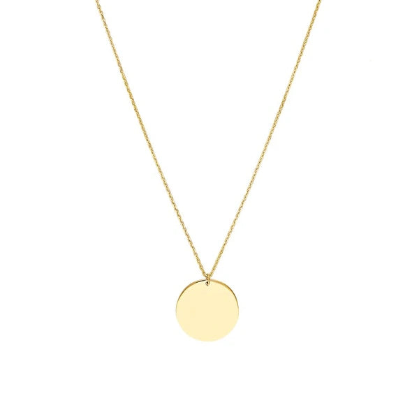 Engravable Disc Pendant Necklace
