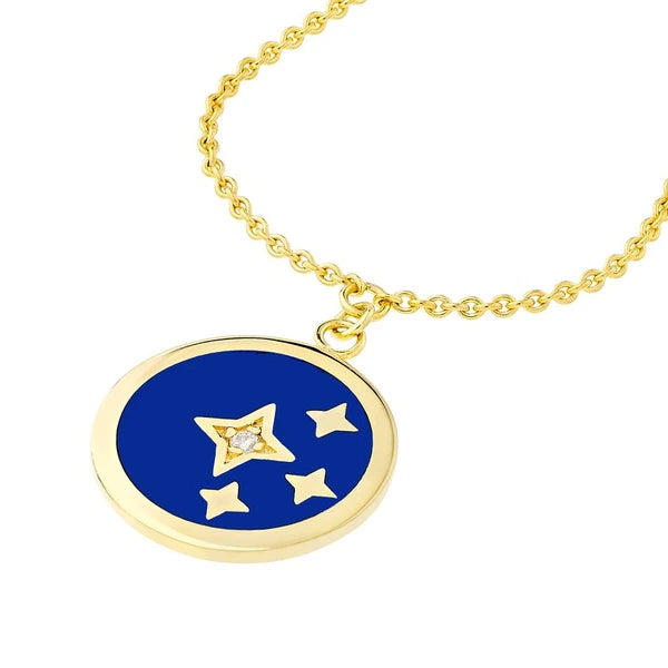 N/Avy Blue EN/Amel Stars Medallion Necklace