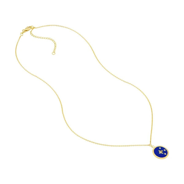 N/Avy Blue EN/Amel Stars Medallion Necklace