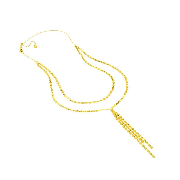 Two-Stranded Valentino Chain Dangle Necklace