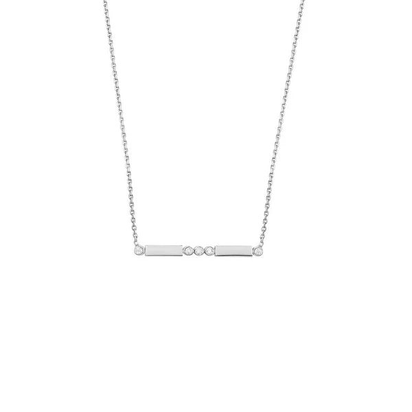 Diamond Bezels and Bars Adjustable Necklace