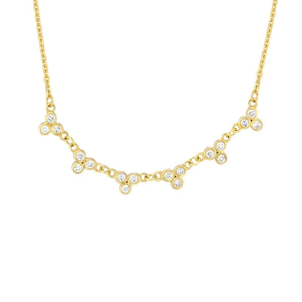 1/5tcw Diamond Trinity Stations Necklace