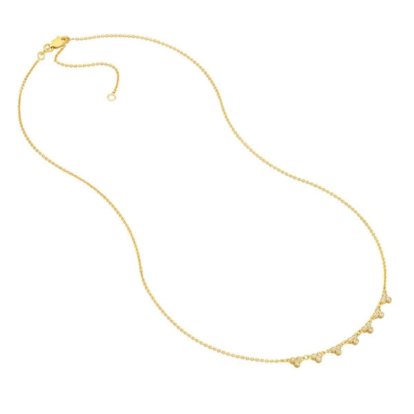 1/5tcw Diamond Trinity Stations Necklace