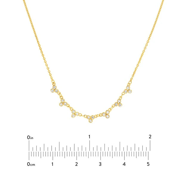1/5tcw Diamond Trinity Stations Necklace