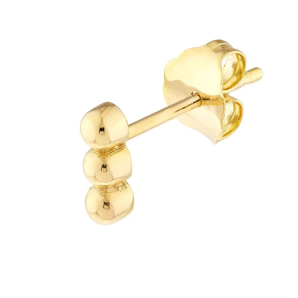 Triple Bead Stud Earrings
