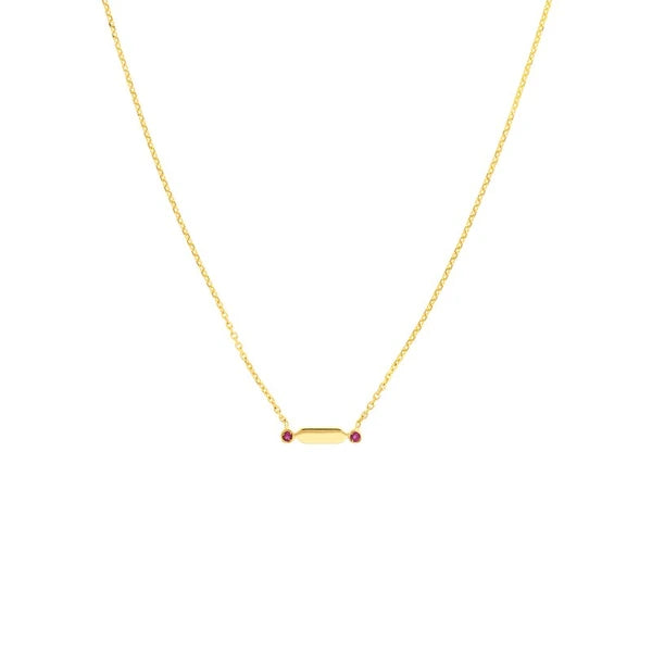 Mini Hexagon Bar with Ruby Necklace