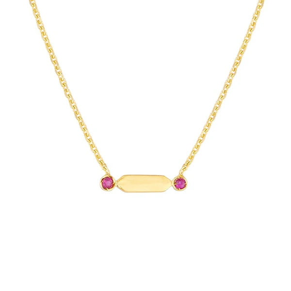 Mini Hexagon Bar with Ruby Necklace