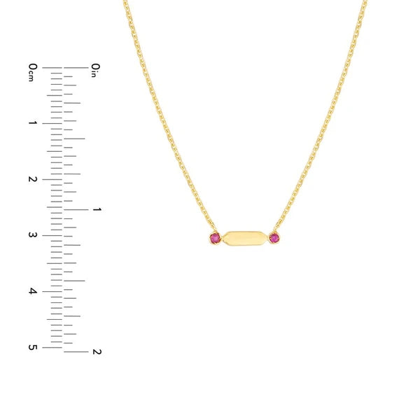Mini Hexagon Bar with Ruby Necklace