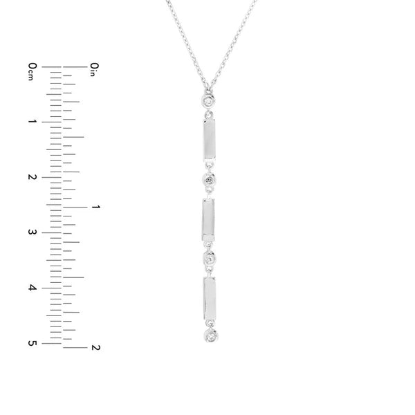 Mini Bars and Diamond Bezels Lariat Necklace