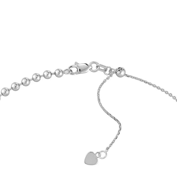 Sterling Silver Beaded Adjustable Choker