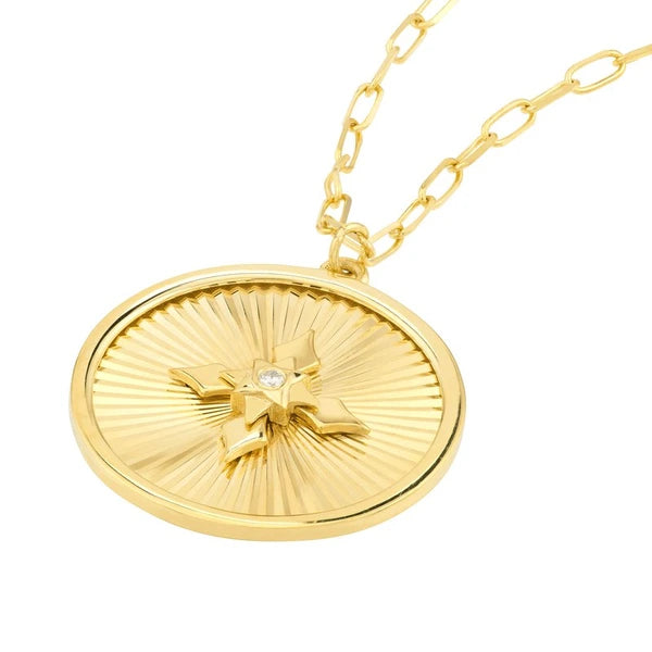 Cross Medallion Necklace with Diamond