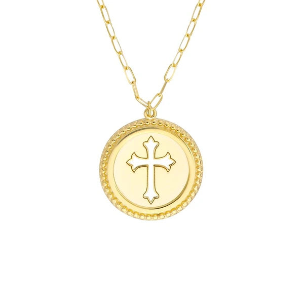 Cutout Cross Medallion Necklace