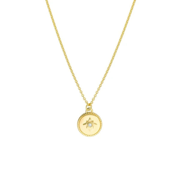 Small Star Medallion Necklace with Diamond