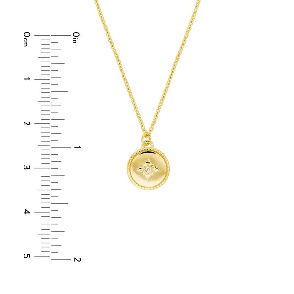 Small Star Medallion Necklace with Diamond