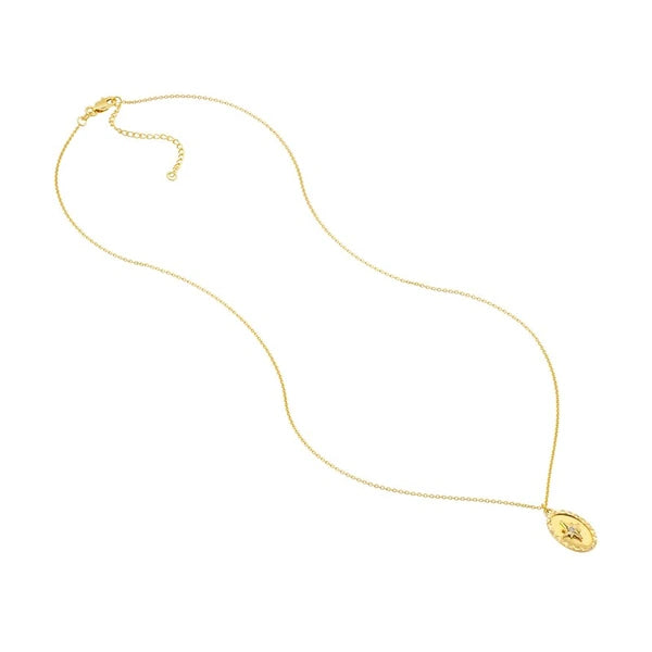 North Star Medallion Necklace with Diamond