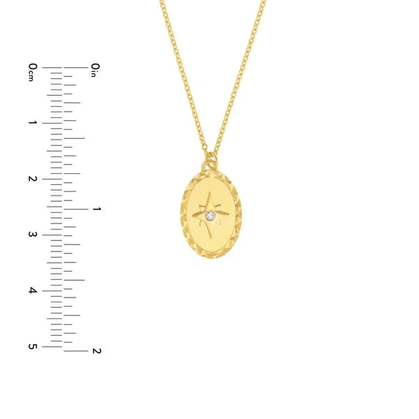 North Star Medallion Necklace with Diamond