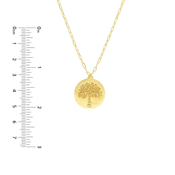 Tree of Life Medallion Necklace with Diamond