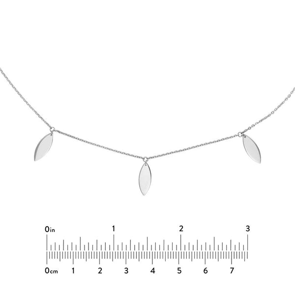 Sterling Silver Marquise Drops Adjustable Choker