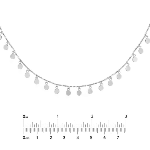 Sterling Silver Small Disc Dangles Adjustable Choker