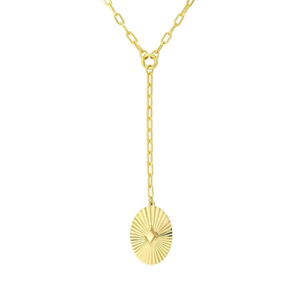 Two-Stranded Fluted Pendant Choker Necklace