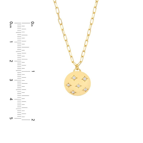 Diamond Star Cluster Medallion Necklace